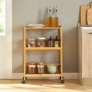 Wózek do serwowania Huddinge 80x53x30 cm bambus [en.casa]