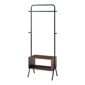 Wieszak na płaszcze Averøy 180x74x42cm czarny/orzech [en.casa]