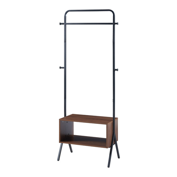 Wieszak na płaszcze Averøy 180x74x42cm czarny/orzech [en.casa]