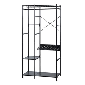 Wieszak na płaszcze Brønnøy 182x90x46cm czarny [en.casa]