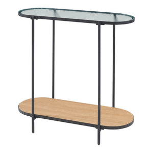 Stolik konsolowy Høyanger 80x80x30cm czarny/dąb [en.casa]