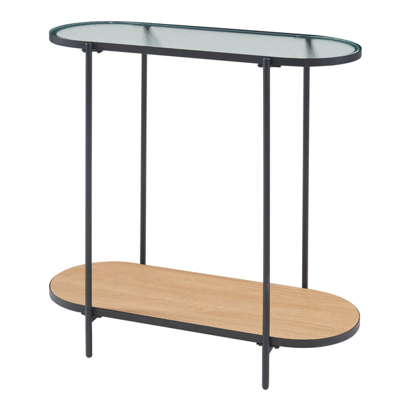 Stolik konsolowy Høyanger 80x80x30cm czarny/dąb [en.casa]