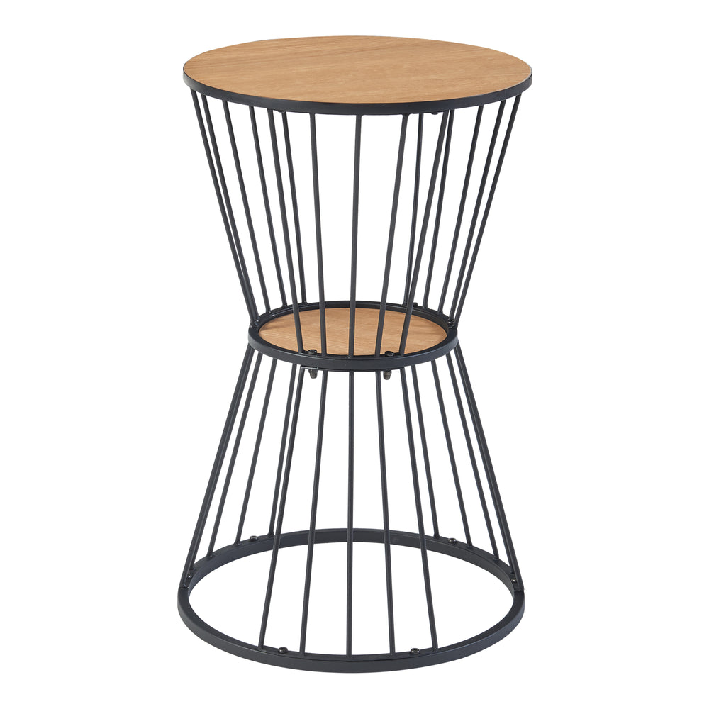 Beistelltisch Fossbergom Schwarz/Eiche - Optik [en.casa] - premiumXL