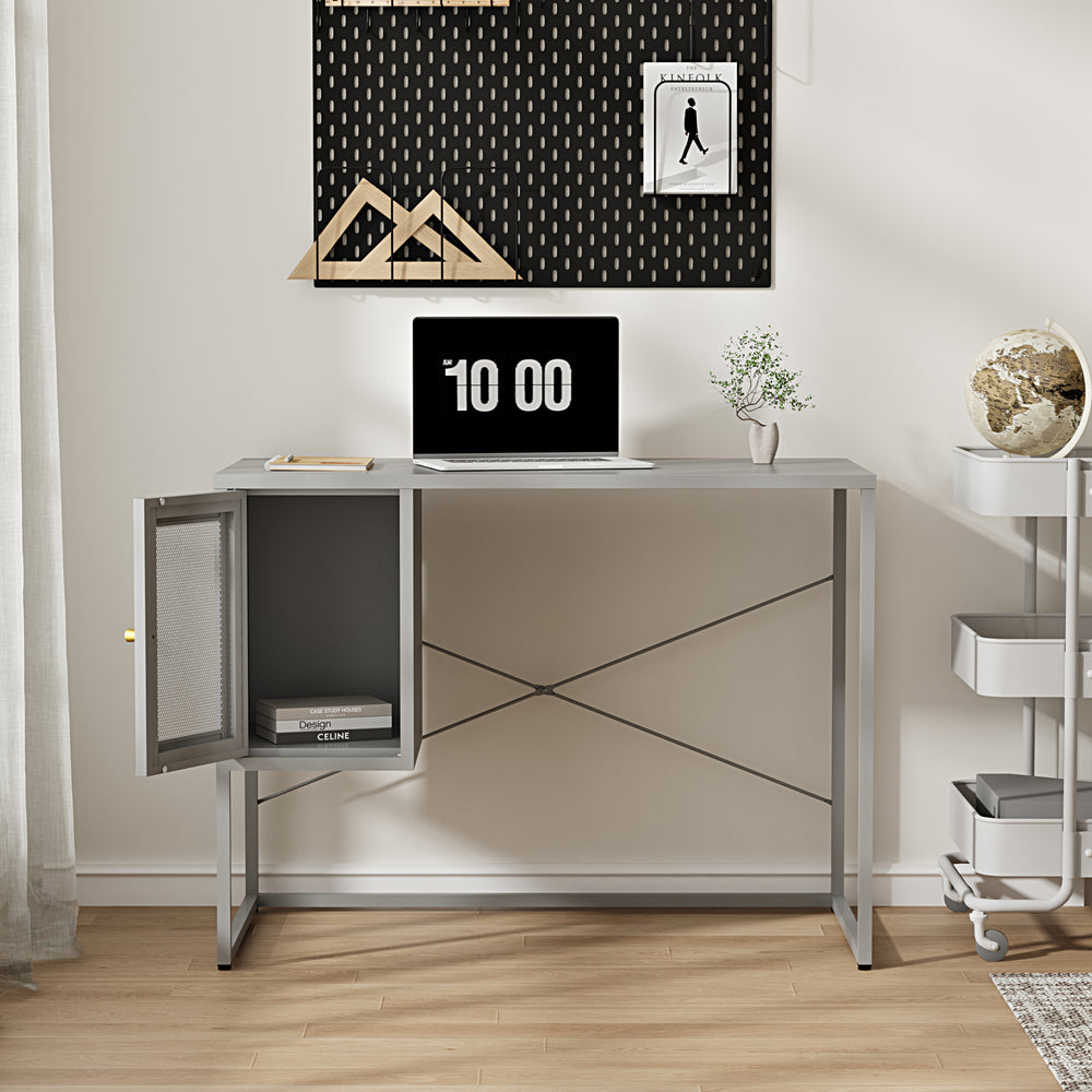 Schreibtisch Sund Stahl 75x100x50 cm Grau [en.casa] - premiumXL