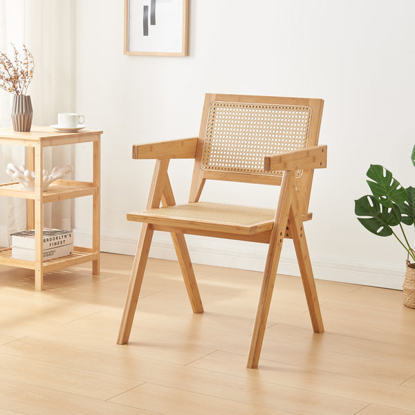 Krzesło do jadalni Asikkala 79x50x50cm bambus/rattan [en.casa]