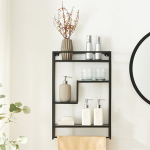 Półka ścienna Uurainen 60x40x13 cm czarna [en.casa]