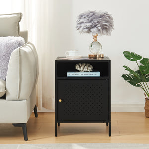 Szafka nocna Janakkala 55x40x40 cm stalowa czarna [en.casa]