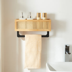 Tervola półka ścienna 36x13x19 cm bambus rattan [en.casa]