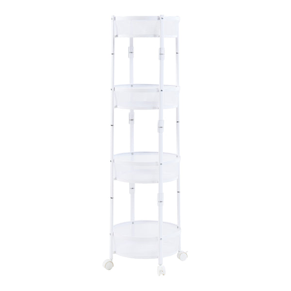 Wózek Sørreisa z 4 poziomami 123xØ37,5cm Biały [en.casa]