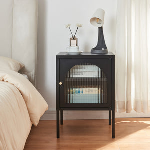 Szafka nocna Karlskrona 60x42,5x40 cm czarna, matowa [en.casa]