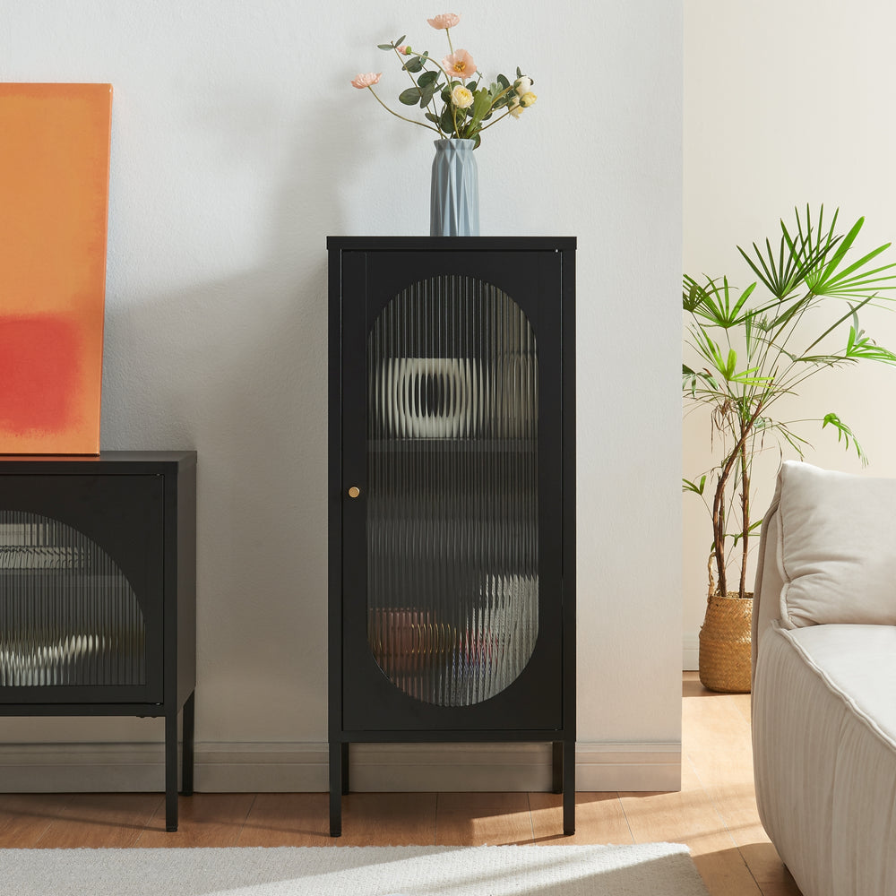 Beistellschrank Karlskrona 102x43x40 cm Schwarz, matt [en.casa] - premiumXL