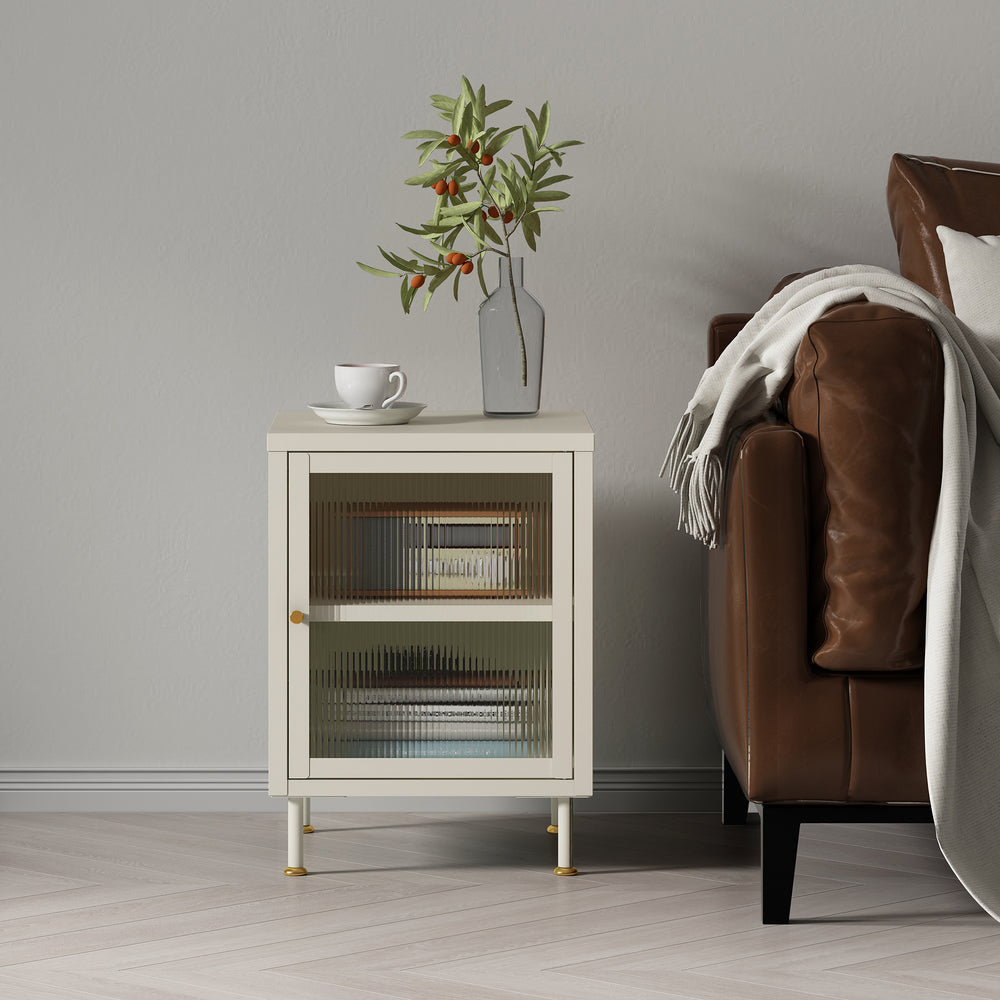 Beistellschrank Lindau 56x40x40 cm Cremeweiß [en.casa] - premiumXL