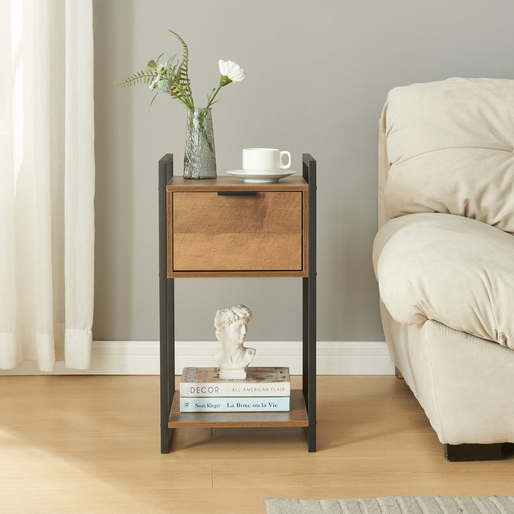 Beistelltisch Namsskogan 62x33x32cm Walnussoptik [en.casa] - premiumXL