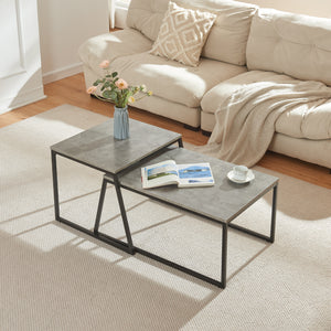 Stolik kawowy Hyllestad zestaw 2 sztuk czarny/betonowy [en.casa]