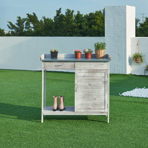 Stolik na rośliny Aliano drewno jodłowe szary [casa.pro]