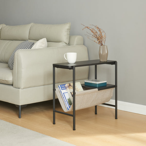 Stolik boczny Samnanger 60x28x53cm czarny [en.casa]