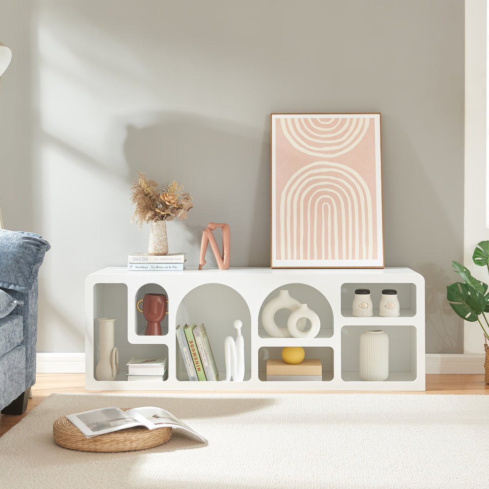 Fernsehtisch Vågå 140x40x48 cm Weiß [en.casa] - premiumXL