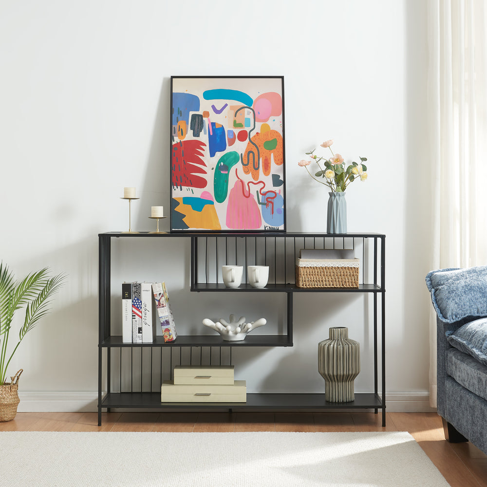 Konsolentisch Oxelösund 120x33x80 cm Schwarz [en.casa] - premiumXL