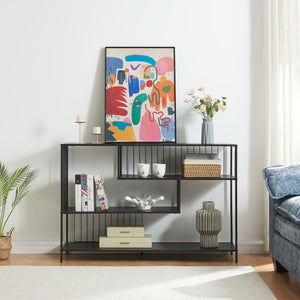 Stół konsolowy Oxelösund 120x33x80 cm czarny [en.casa]