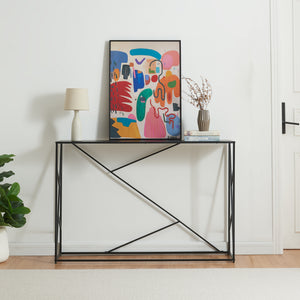 Stół konsolowy Rättvik 120x30x80 cm czarny [en.casa]