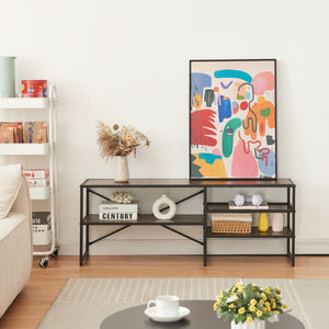 Stolik TV Västiarharg 120x30x46 cm czarny/orzechowy [en.casa]