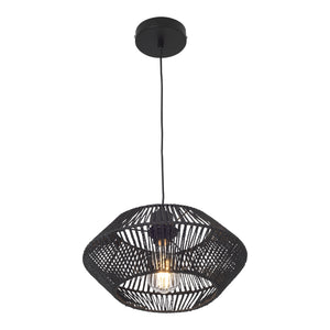 Lampa wisząca Amersham metal+rattan czarny [lux.pro]