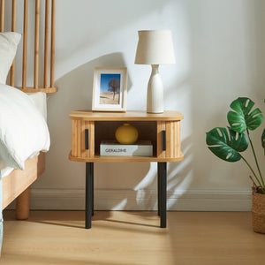 Stolik boczny Tvedestrand 48x30x45 cm kolory drewna/czarny [en.casa]