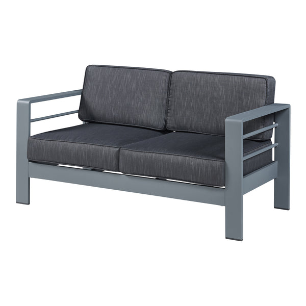 2-osobowa sofa zewnętrzna Avise aluminium ciemnoszary [casa.pro]
