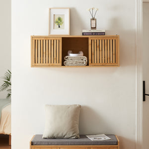 Ypäjä półka ścienna 93x20x33 cm bambus [en.casa]