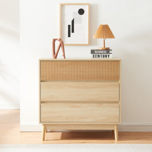 Komoda Landskrona 80x80x40 cm z 3 szufladami o wyglądzie dębu [en.casa]