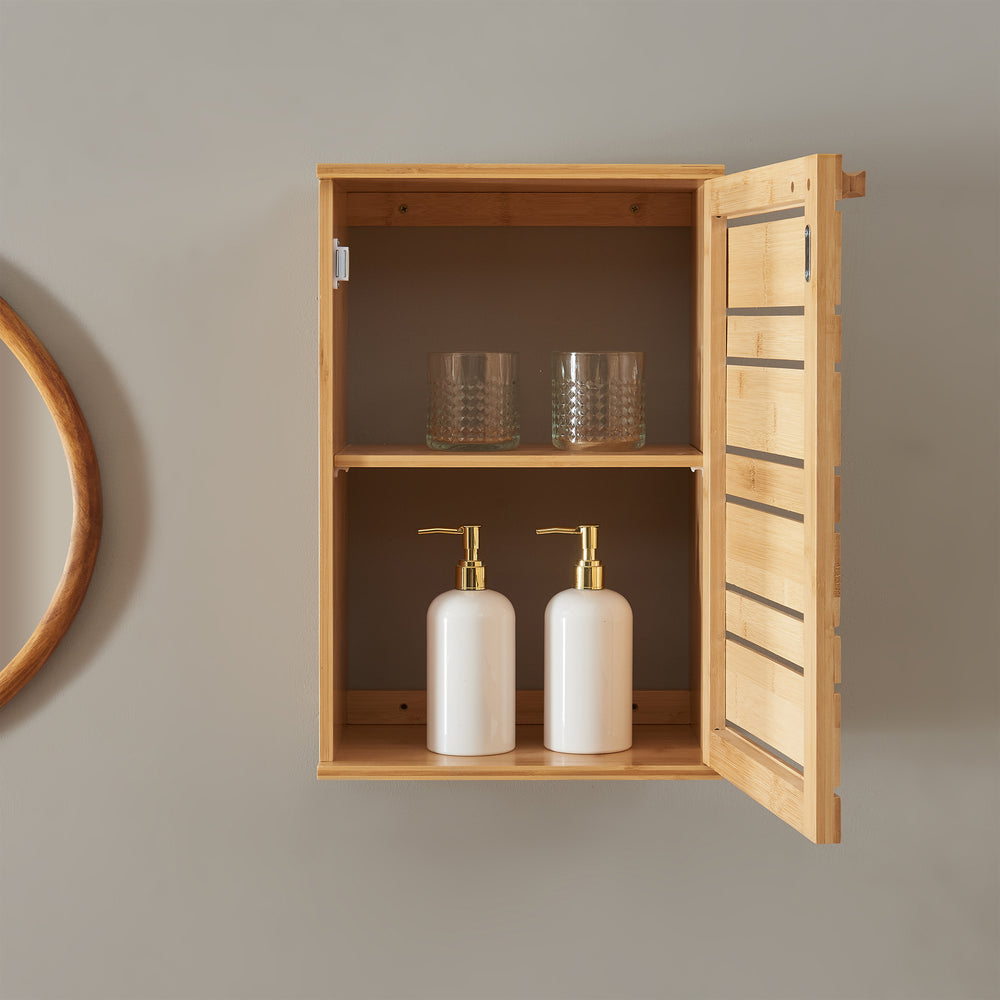 Hängeschrank Epind 50x33x20 cm Bambus Natur [en.casa] - premiumXL