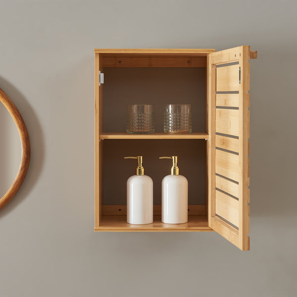 Szafka ścienna Epind 50x33x20 cm bambusowa natura [en.casa]