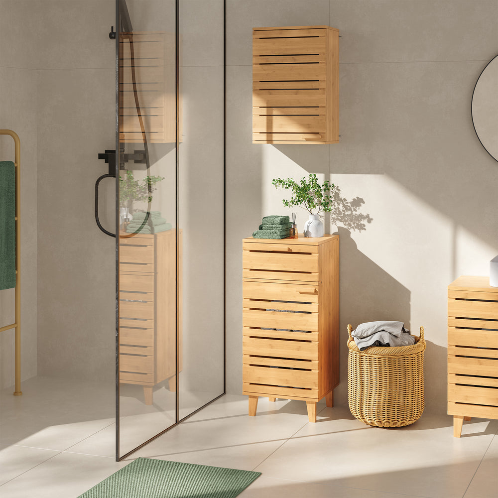 Badezimmerschrank Epind 75x33x30 cm Bambus Natur [en.casa] - premiumXL
