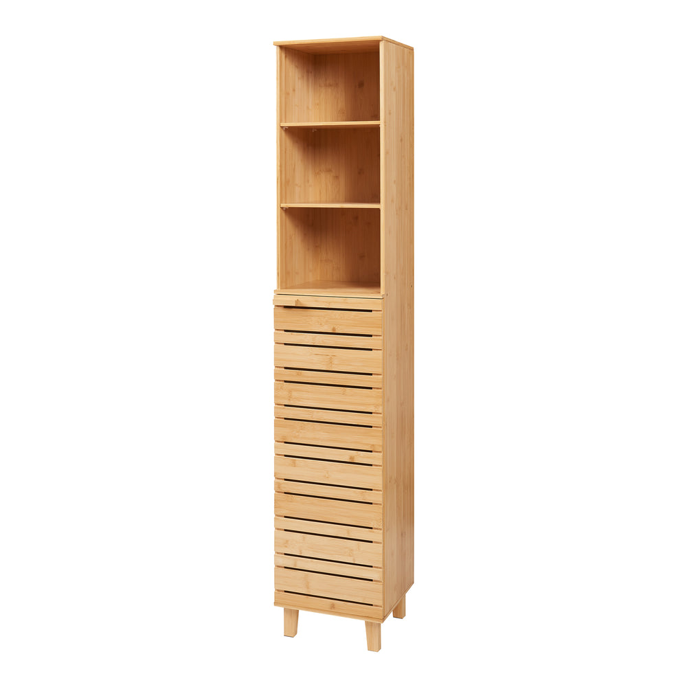 Hochschrank Epind 180x33x30 cm Bambus [en.casa] - premiumXL
