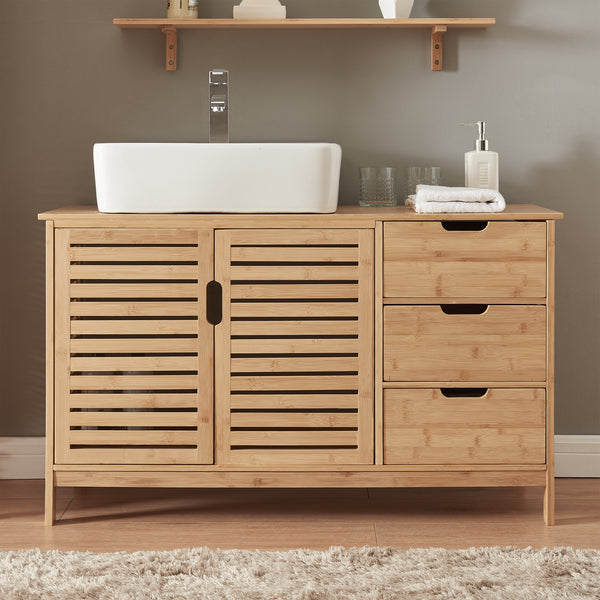 Szafka podumywalkowa Boksereys 60x100x35 cm z naturalnego bambusa [en.casa]