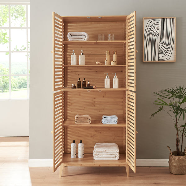 Szafka łazienkowa Raurgela 180x80x40 cm bambus [en.casa]