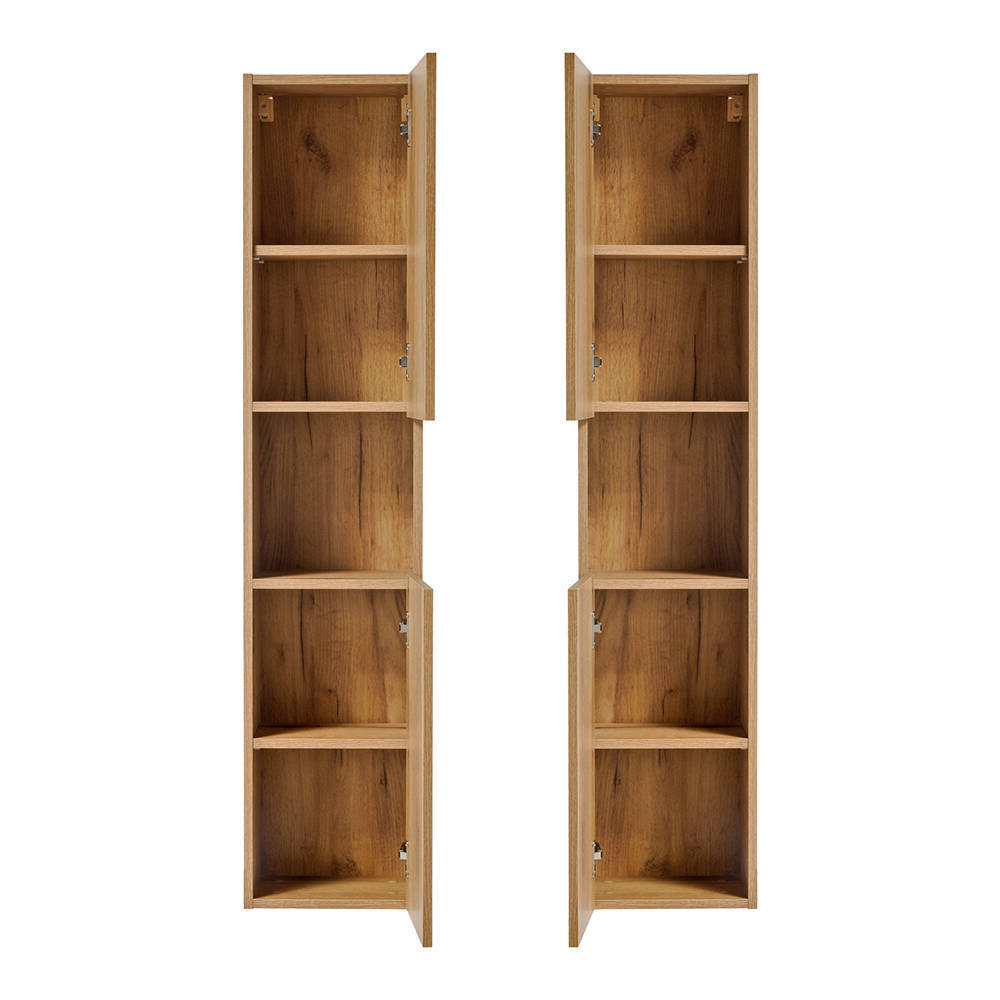 Szafka wysoka Newport 140x30x25 cm dąb [en.casa]