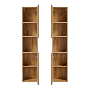 Szafka wysoka Newport 140x30x25 cm dąb [en.casa]