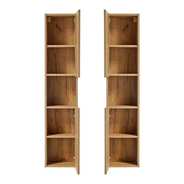 Szafka wysoka Newport 140x30x25 cm dąb [en.casa]