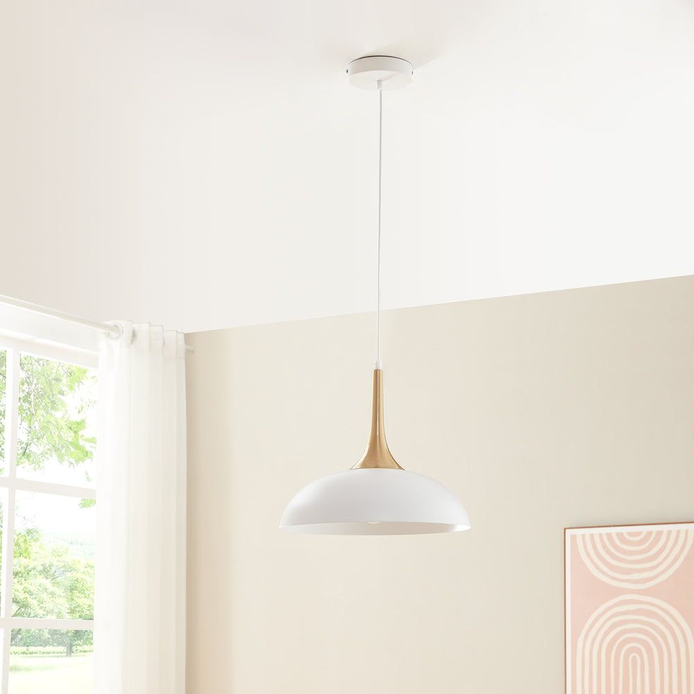 Hängeleuchte Blairgowrie Metall Weiß/Messingfarben [lux.pro] - premiumXL