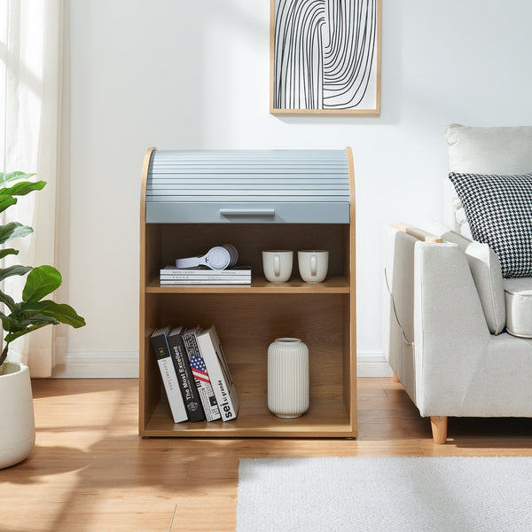 Szafa na rolety Kavlinge 80x60x40 cm bambus/szary [en.casa]