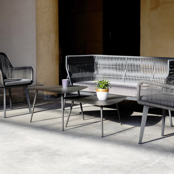 Zestaw stolik 2-częściowy Aymavilles stal antracyt [casa.pro]