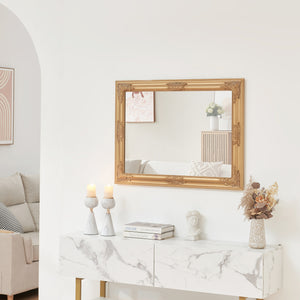 Lustro ścienne Punkalaidun w stylu barokowym 80x60 cm kolor złoty [en.casa]