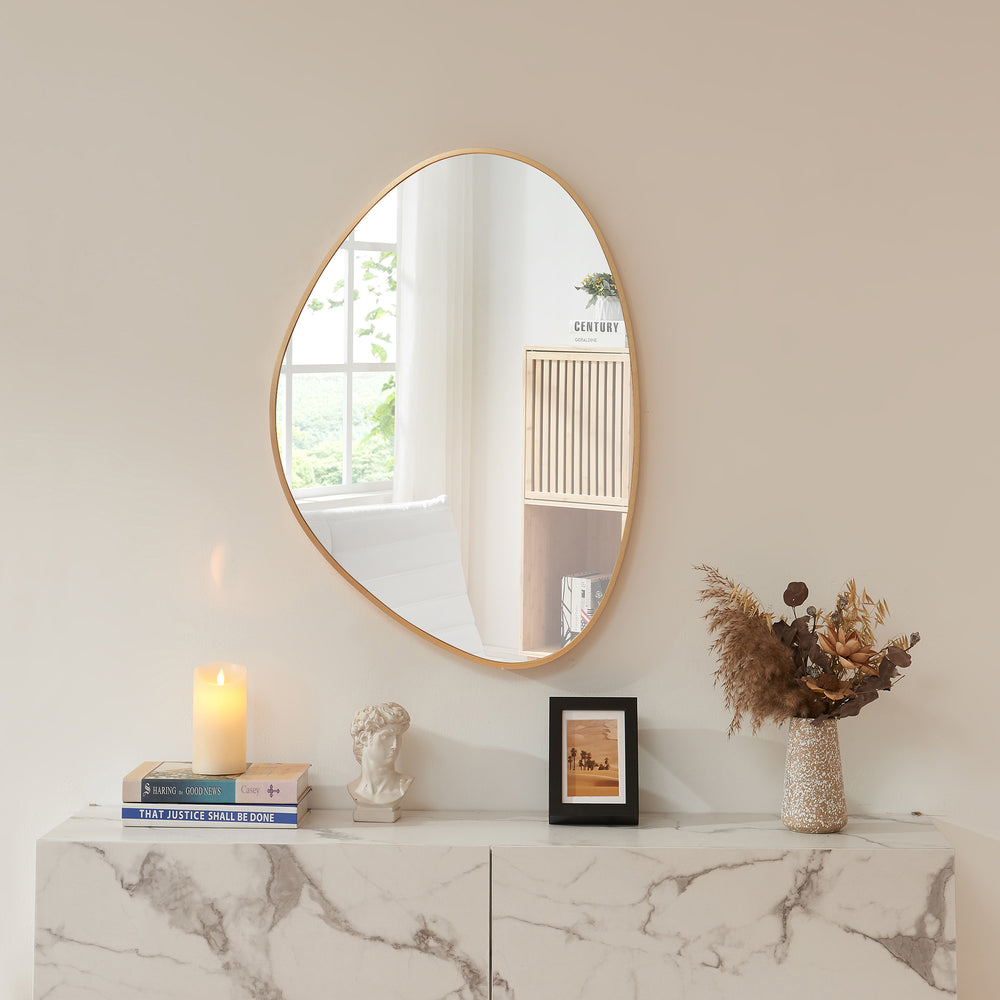 Wandspiegel Lardkapihond 75x53 cm Goldfarben [en.casa] - premiumXL