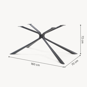 Stalowa rama stołu Havosanlurg 160x70x72 cm czarna [en.casa]