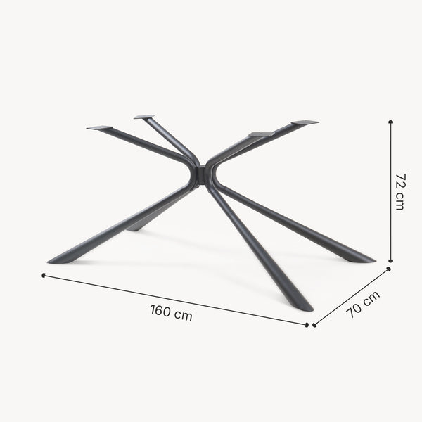 Stalowa rama stołu Havosanlurg 160x70x72 cm czarna [en.casa]