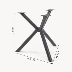 Viserinna stalowa rama stołu 94,5x94,5x73 cm czarna [en.casa]