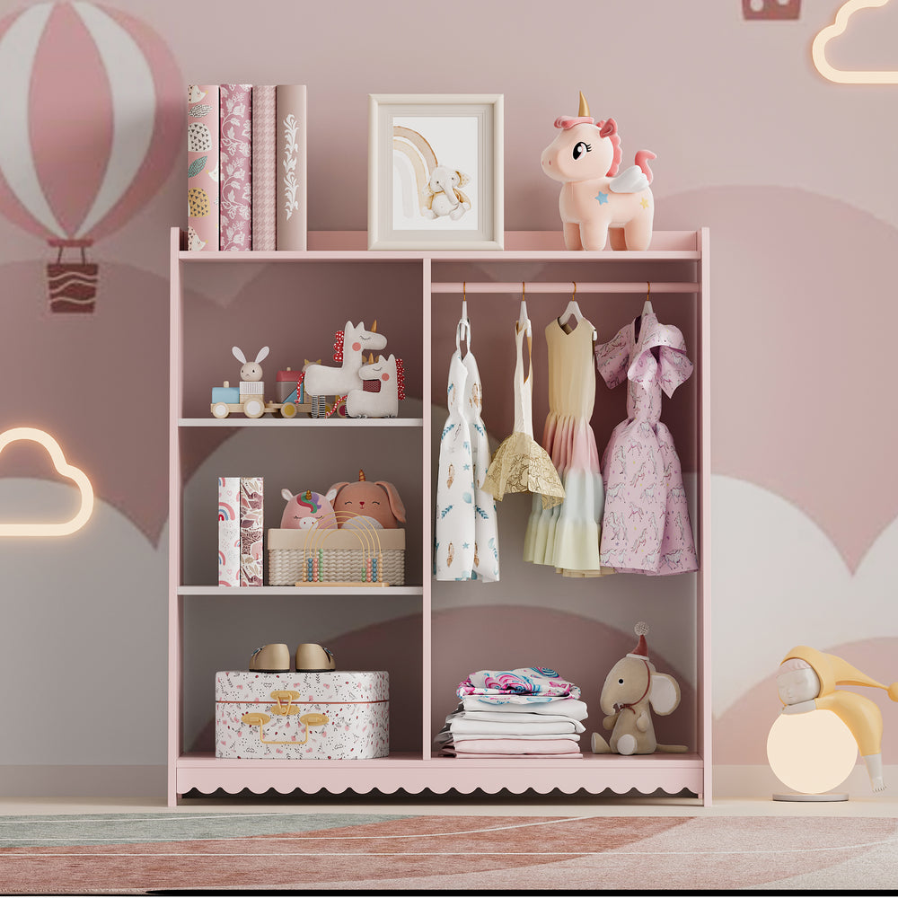 Kindergarderobe Vestnes 90x80x38 cm Cotton Candy/Weiß [en.casa] - premiumXL