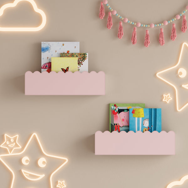 Półka ścienna dla dzieci zestaw 2 Vestnes 40x10x10 cm Cotton Candy [en.casa]