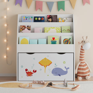 Półka dziecięca Aarnskona 70x63x30 cm motyw Aqua Dream [en.casa]